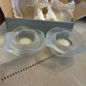 Vintage Christian Dior Art De La Table Rose Candle Holders NIB